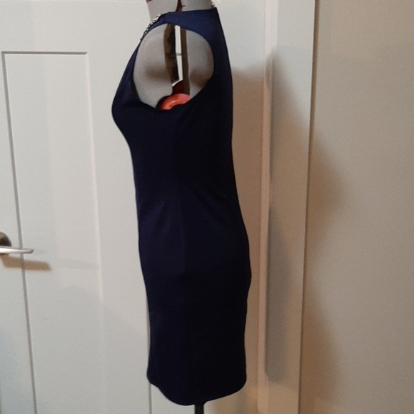 SIMONS TWIK Navy Blue Collar Midi Dress - Picture 3 of 5